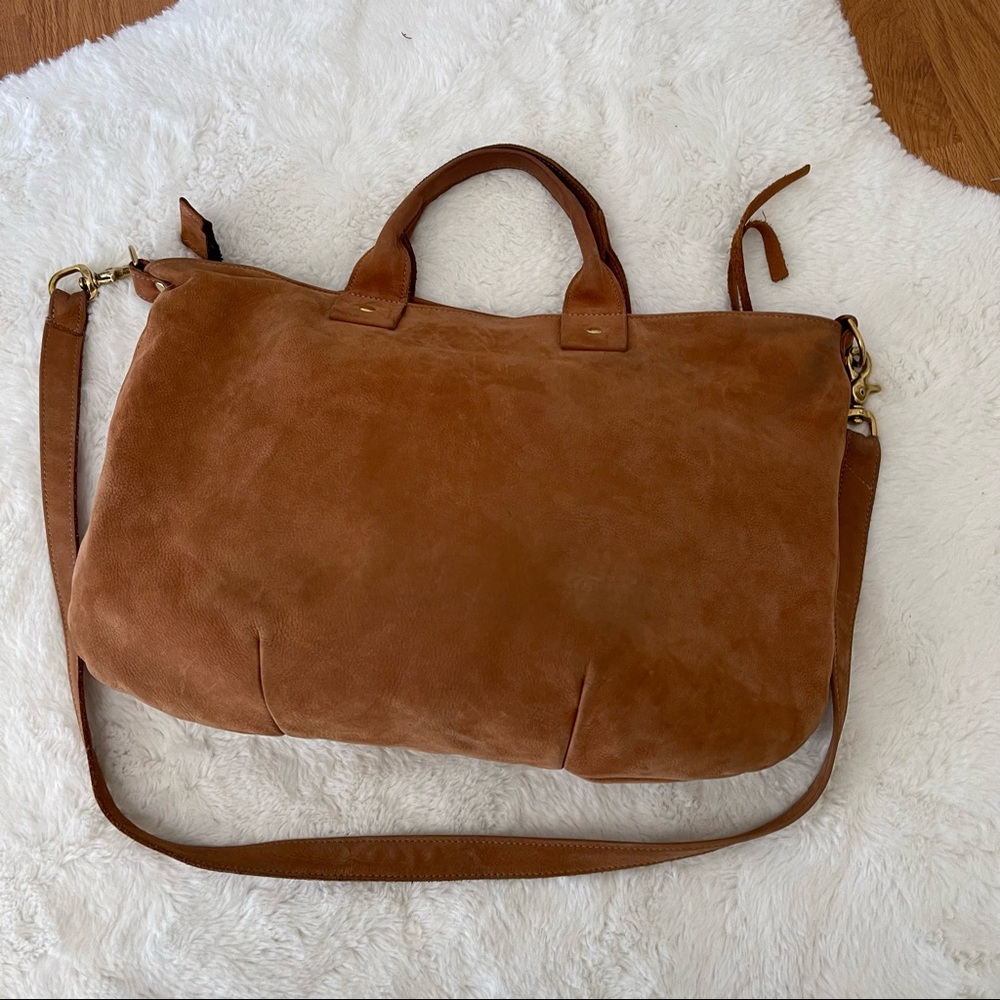 Clare Vivier Nubuck Messenger Bag Chesnut - Picture 6 of 12